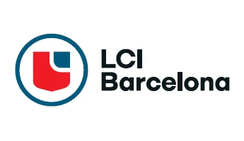 LCI Barcelona logo with a red and blue shield emblem beside the text "LCI Barcelona" on a white background.