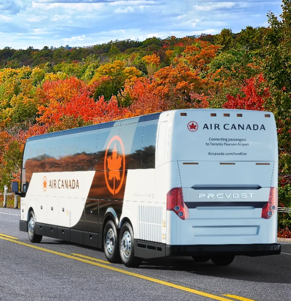 Air Canada Bus driving down the road
